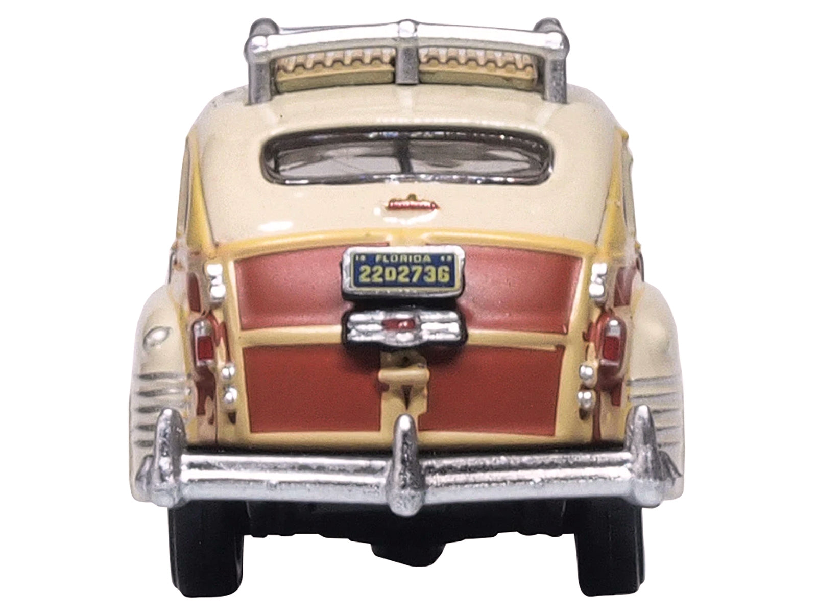 1942 Chrysler Town & Country Woody Wagon Catalina Tan with Wood Panels and Roof Rack 1/87 (HO) Scale Diecast Model Car by Oxford Diecast - Minihomy