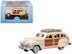 1942 Chrysler Town & Country Woody Wagon Catalina Tan with Wood Panels and Roof Rack 1/87 (HO) Scale Diecast Model Car by Oxford Diecast - Minihomy