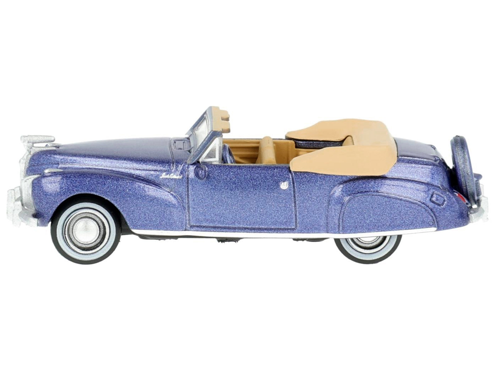 1941 Lincoln Continental Convertible Darian Blue Metallic with Tan Interior 1/87 (HO) Scale Diecast Model Car by Oxford Diecast - Minihomy