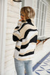 Abstract High Neck Dropped Shoulder Sweater - Minihomy