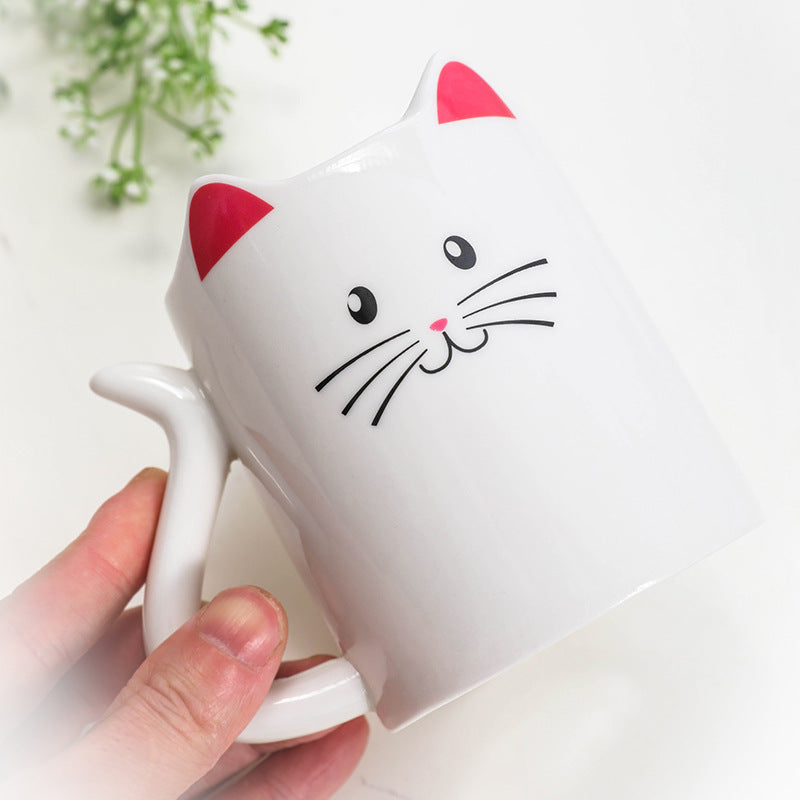 Three-dimensional Creative Hand-painted Cat Ceramic Mug