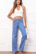 Full Size Raw Hem Wide Leg Jeans - Minihomy