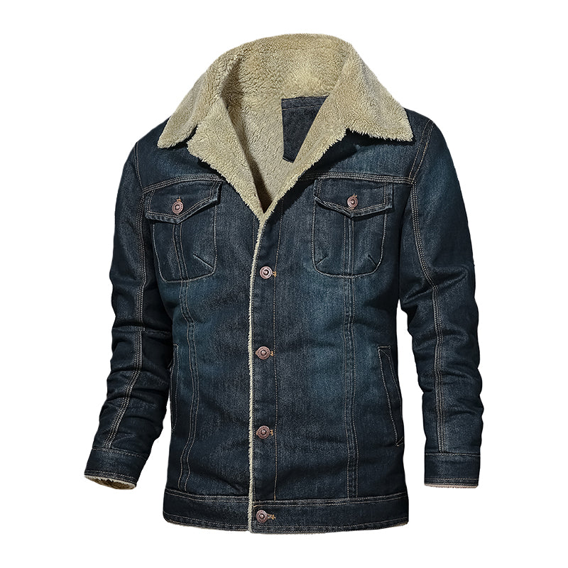 Mens Jeans Jacket Thick Warm Winter Outwear