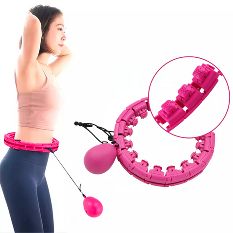 Detachable & Size Adjustable Smart Hoola Hoop with Auto Rotation and 360-degree Massage