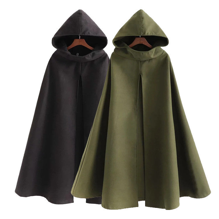 Temperament Light Mature Hooded Cloak Coat