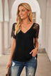 Side Lace V Neck T-Shirt - Minihomy