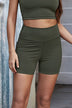 Exposed Seam Decorative Button Yoga Shorts - Minihomy