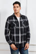 Plaid Button-Up Long-Sleeve Shirt with Pockets - Minihomy