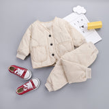 Plus Velvet Thickening Two-piece Baby Suit