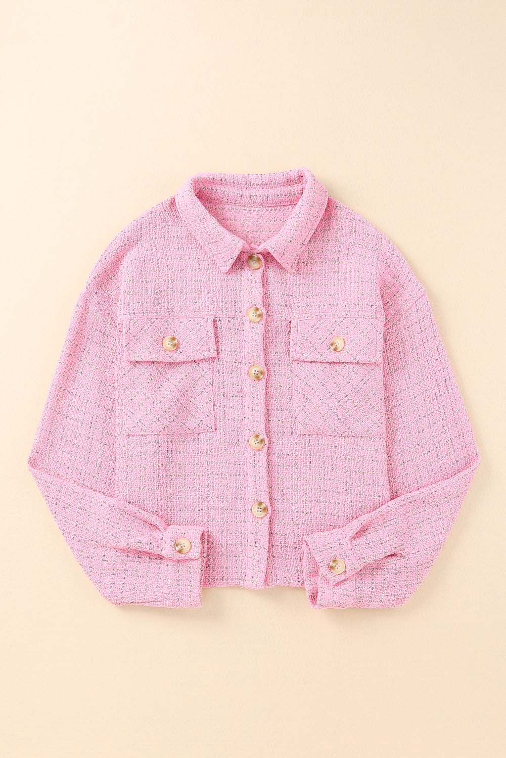 Plaid Button Up Pocketed Shacket - Minihomy