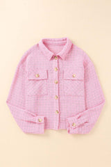 Plaid Button Up Pocketed Shacket - Minihomy