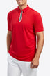 Contrast Short Sleeve Zip Polo Shirt - Minihomy