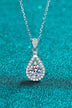 1 Carat Moissanite Teardrop Pendant Chain Necklace - Minihomy