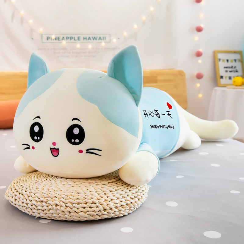 Cute Cat Plush Toy Sofa Cushion Long Throw Pillow