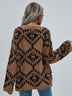 Geometric Print Chunky Knit Sweater - Minihomy