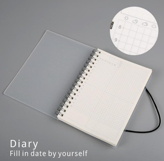 Plastic Cover Bound Spiral Coil Notebook - Minihomy