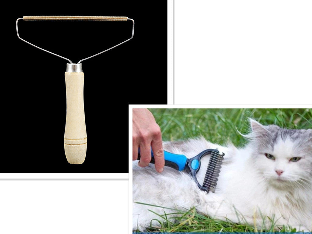 Pet Supplies Hair Remover - Manual Sweater Dry Cleaner with Wooden Handle