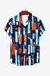 Full Size Printed Button-Up Short Sleeve Shirt - Minihomy