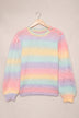 Gradient Stripes Bishop Sleeve Sweater