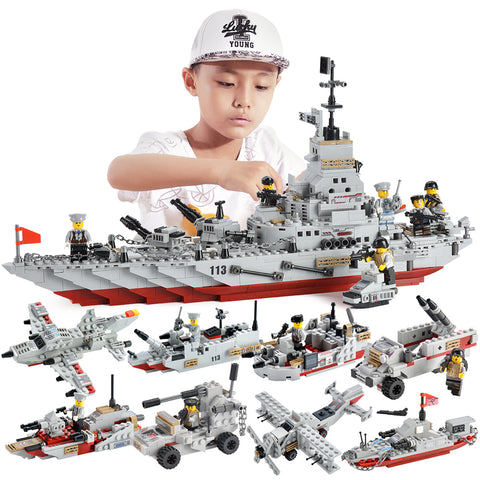 8-in-1 military battleship boy gift puzzle children toys
