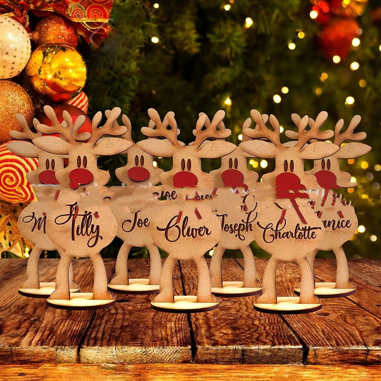 Elk Reindeer Family Christmas Ornament Decoration