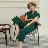 Women's high waist slim nine-point jumpsuit