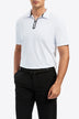 Contrast Short Sleeve Zip Polo Shirt - Minihomy