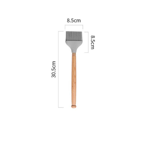 Silicone spatula spatula wooden handle oil brush