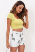 Full Size Butterfly Print Raw Hem Denim Shorts - Minihomy