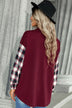 Plaid Dropped Shoulder Shirt with Breast Pocket - Minihomy