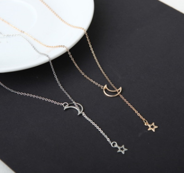 Simple Moon Star Necklace Clavicle Chain Short Necklace
