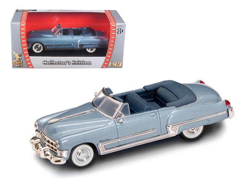 1949 Cadillac Coupe DeVille Convertible Blue Metallic 1/43 Diecast Model Car by Road Signature - Minihomy