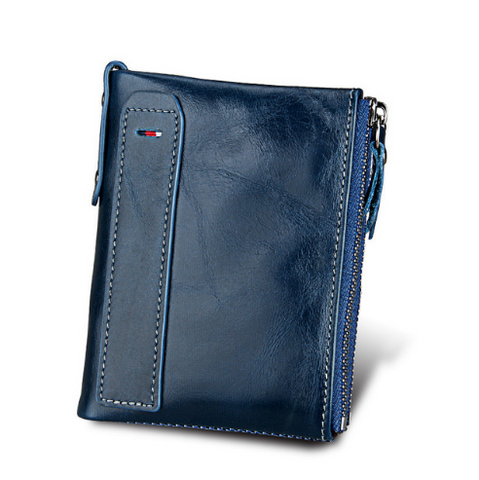 Men's wallet Short men's wallet Anti-theft brush leather wallet men