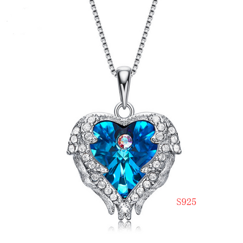 Elements Crystal S925 Sterling Silver Angel Necklace