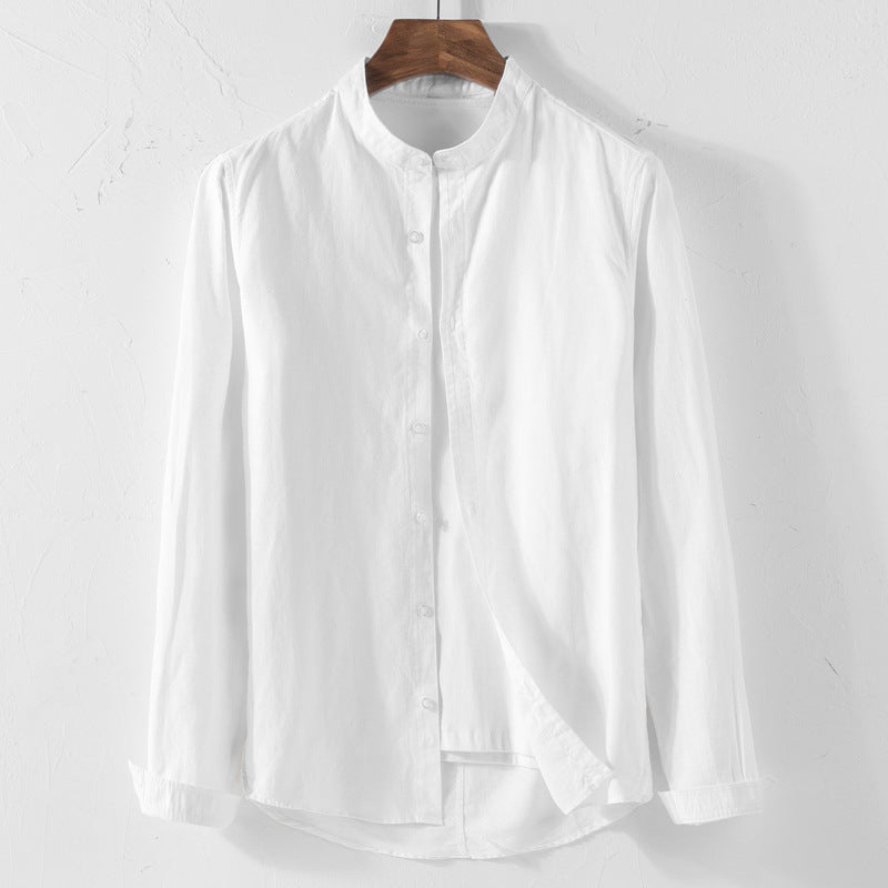 White linen long sleeve shirt