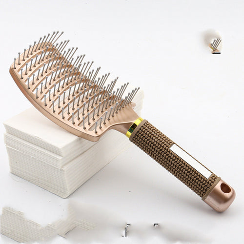 Large Curved Comb Hairbrush Boar Bristles Massage Comb Curly Hair Multifunctional Hair Brush
