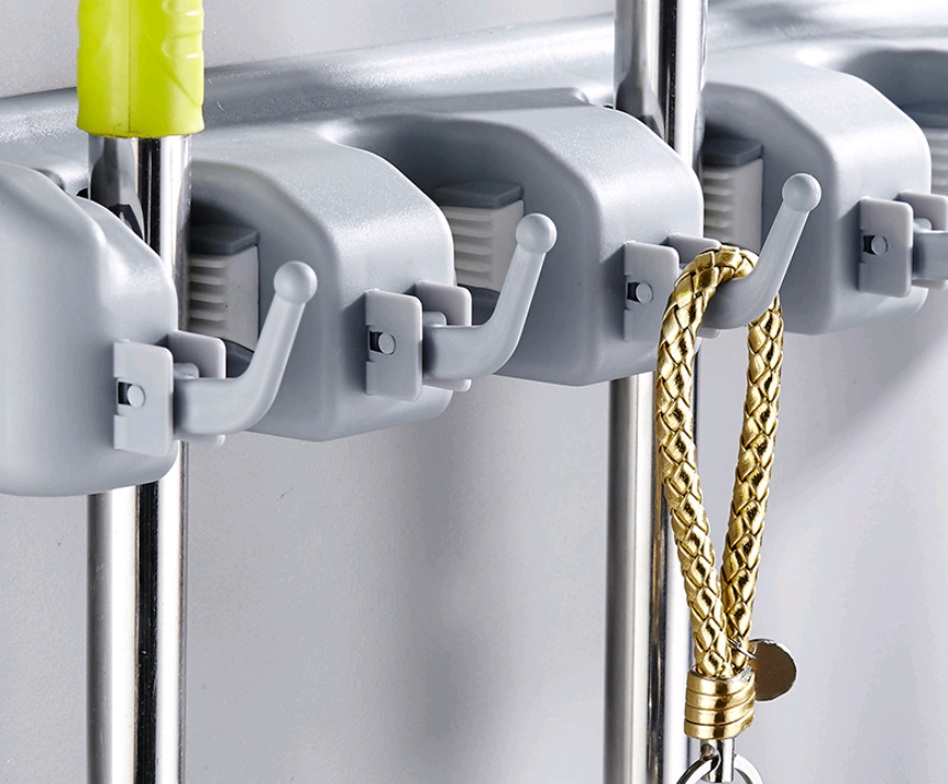 One Guard Mop Hook Optional Multi-function Mop Rack Hanger Bathroom Door Hook Strong Mop Deck