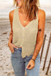 Beige Scalloped Hem Crop Sweater Tank - Minihomy