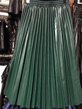 Pleated Half Length High Waist Long Skirt - Minihomy