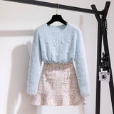 Two-piece Beaded Sweater Skirt