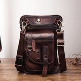 Genuine Leather Multipurpose Men Travel Mochila Crossbody Messenger Bag