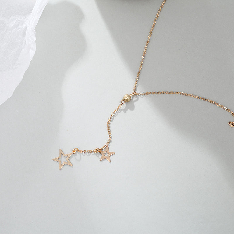Fashion Popular Simple Gold five-pointed Star Pendant Charm Necklace
