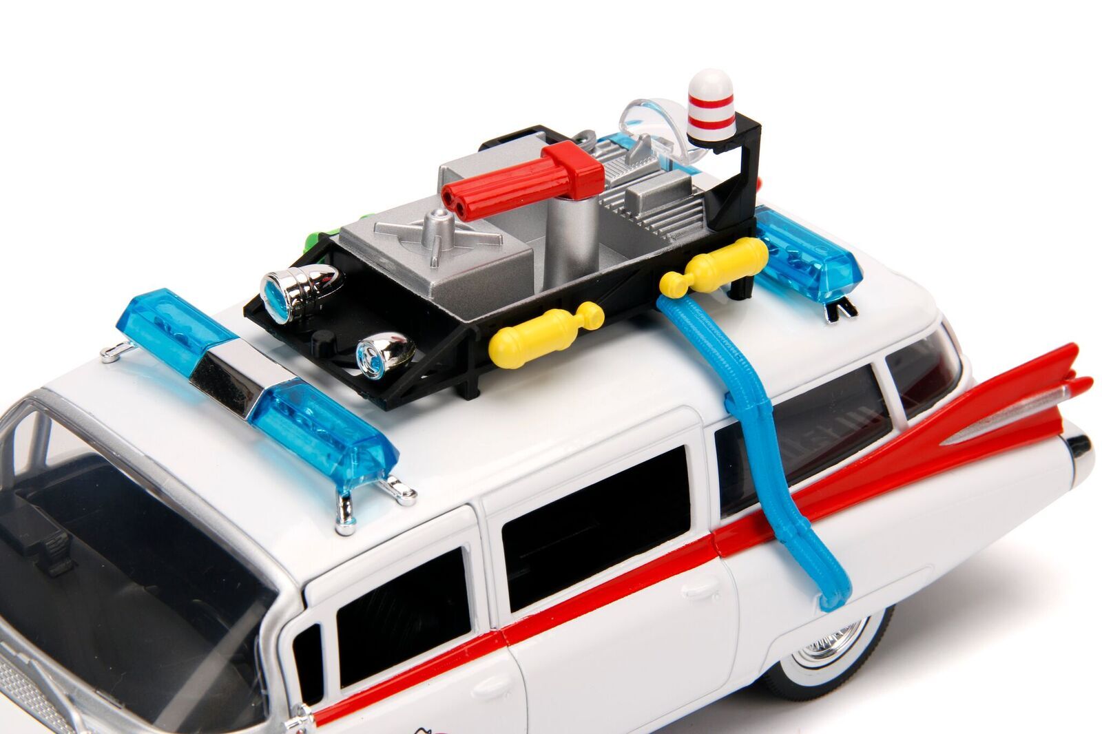 1959 Cadillac Ambulance Ecto-1 White "Ghostbusters" Movie "Hollywood Rides" Series 1/24 Diecast Model Car by Jada - Minihomy