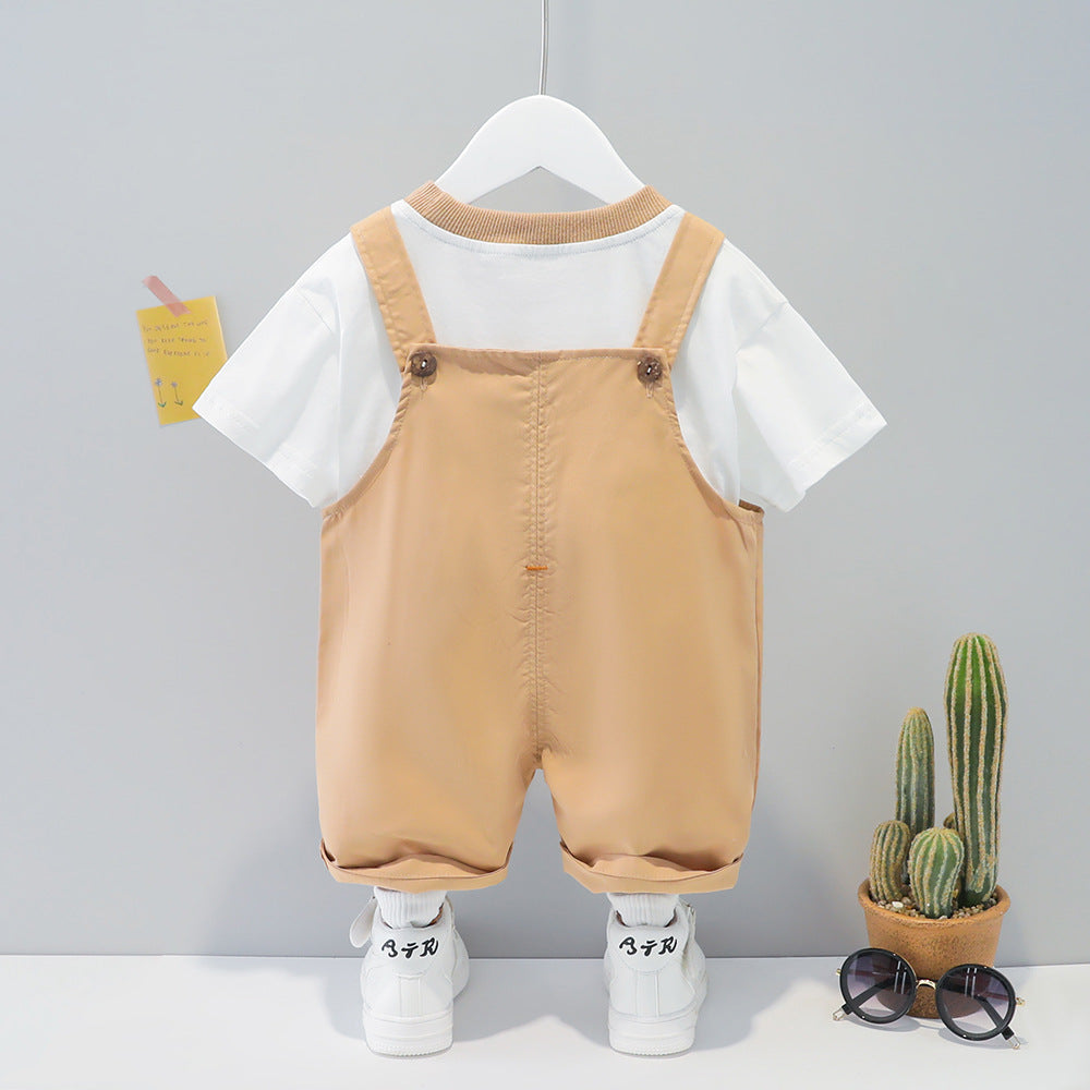 Children's Clothing Baby Summer Cartoon Short-sleeved Overalls