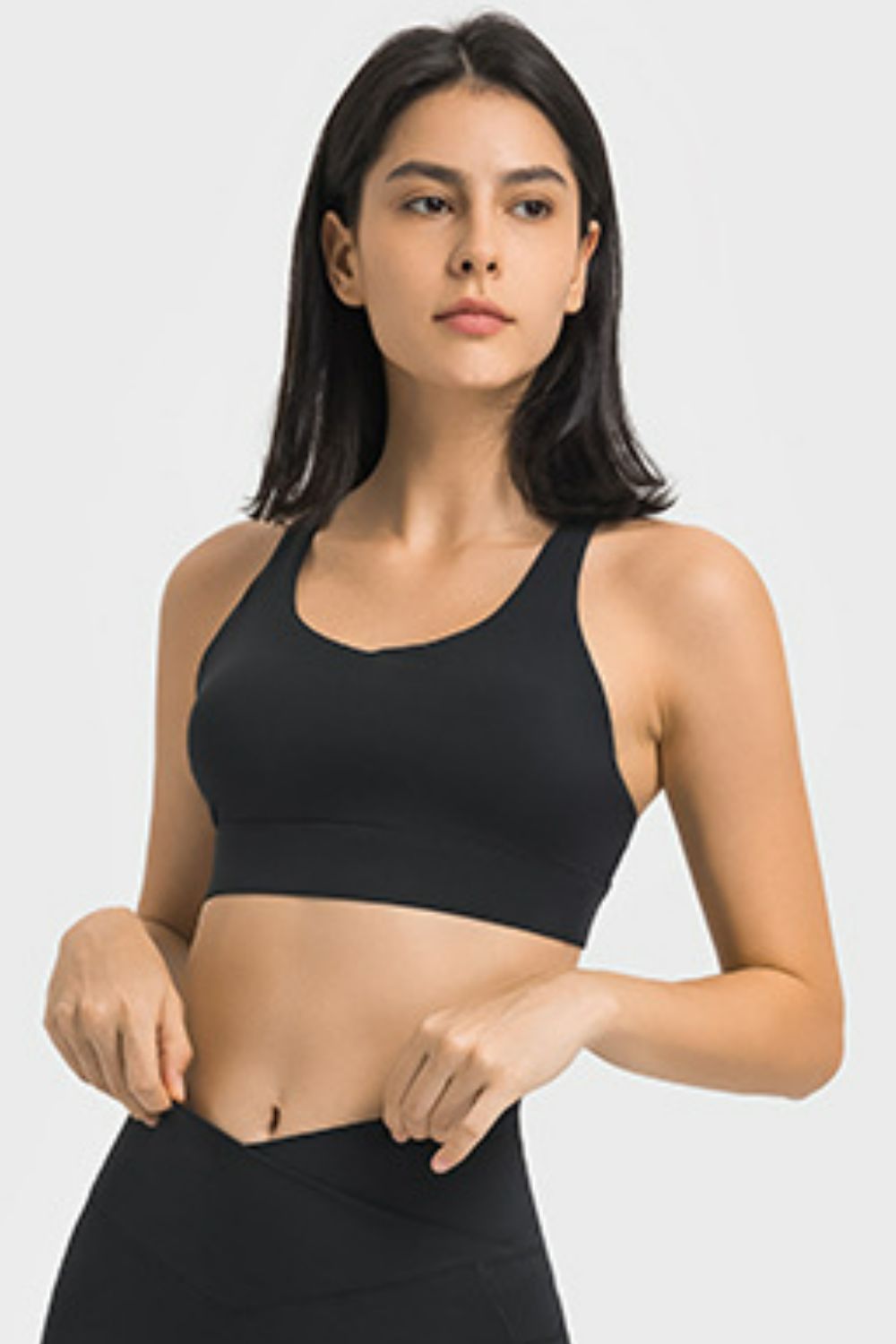 Breathable Crisscross Back Sports Bra - Minihomy