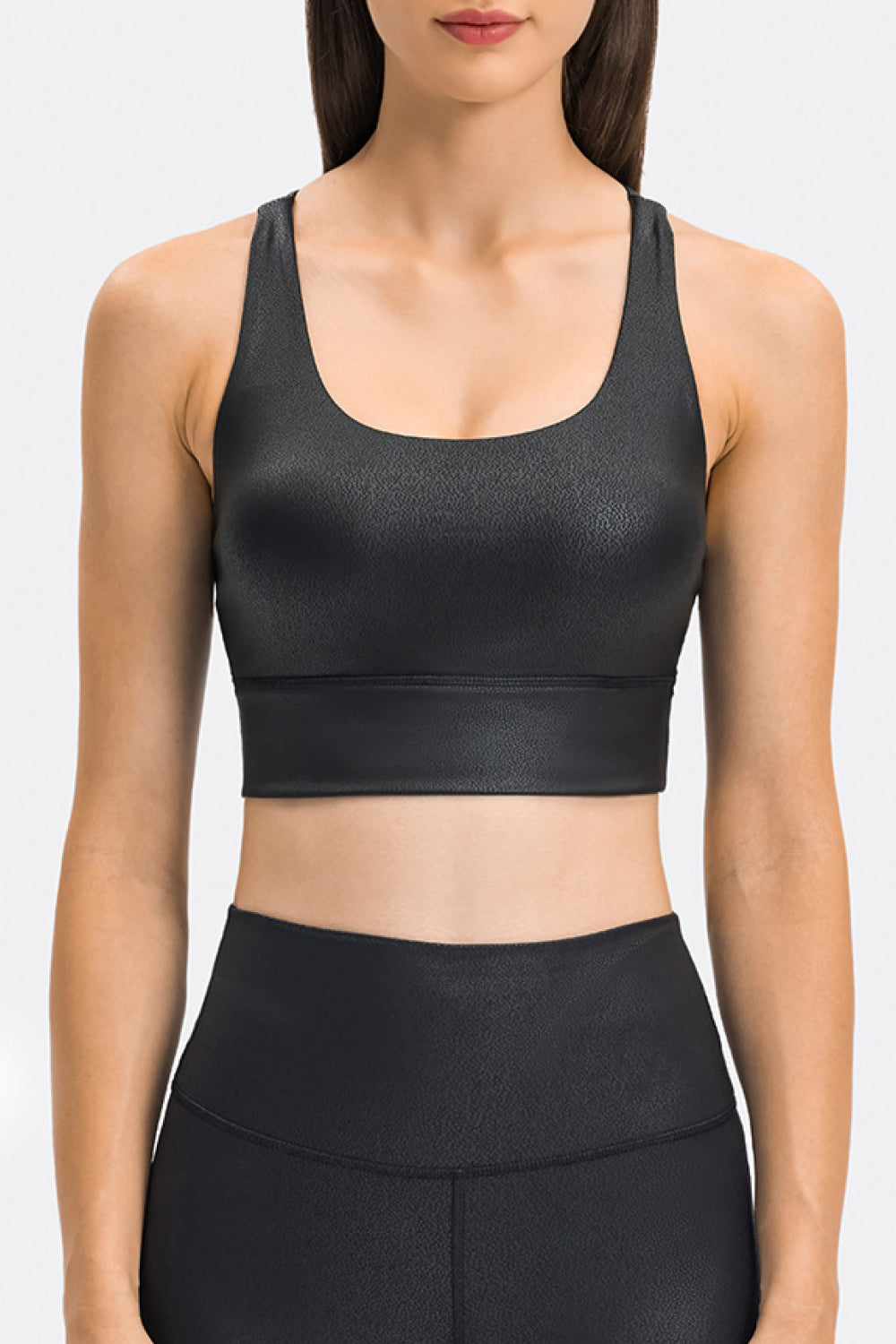 Crisscross Strappy Back Sports Bra - Minihomy