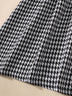 Girls Houndstooth Faux Layered Puff Sleeve Dress - Minihomy