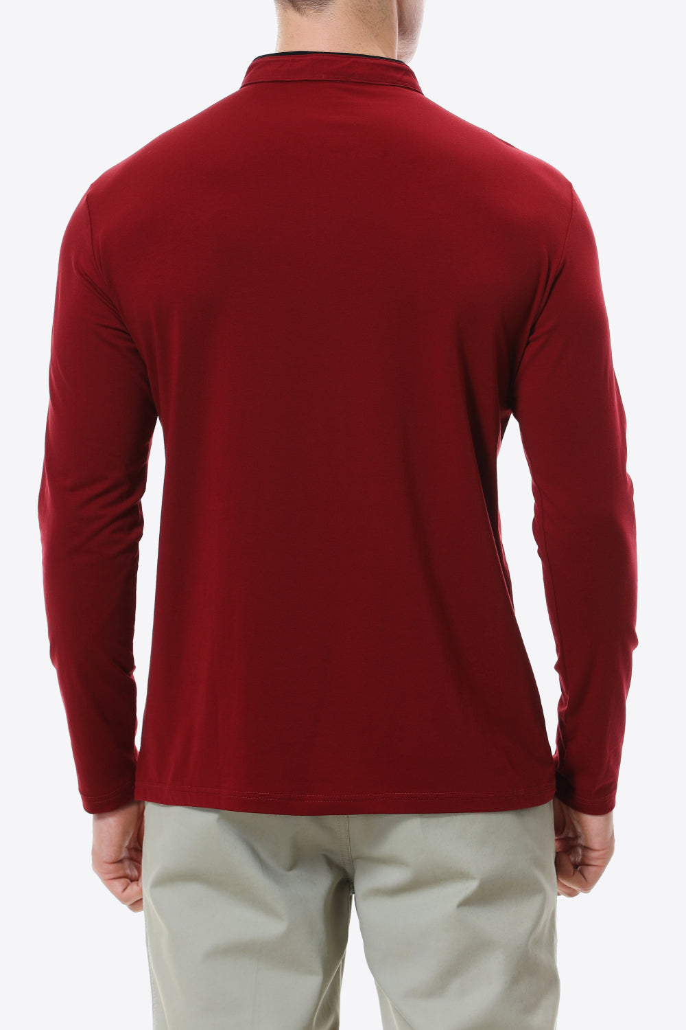 Band Collar Long Sleeve Tee - Minihomy