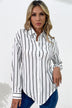 Vertical Stripes Button Down Shirt - Minihomy