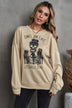 Halloween Skeleton Graphic Dropped Shoulder Sweatshirt - Minihomy